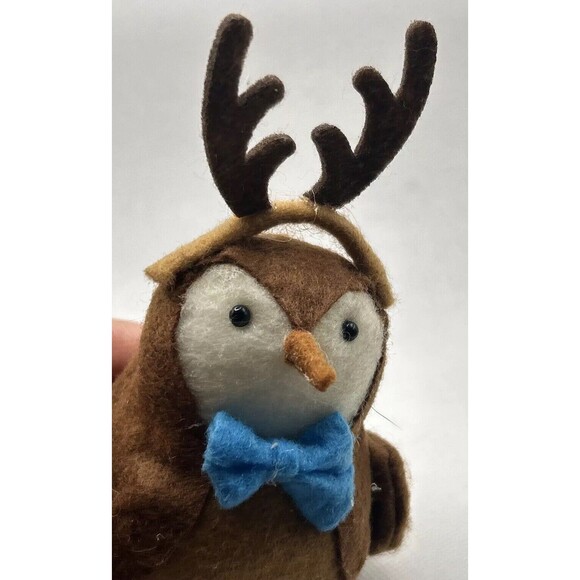 Target Bird Bucky Featherly Friends Reindeer Antlers Blue Bow Christmas Ornament - Picture 5 of 7